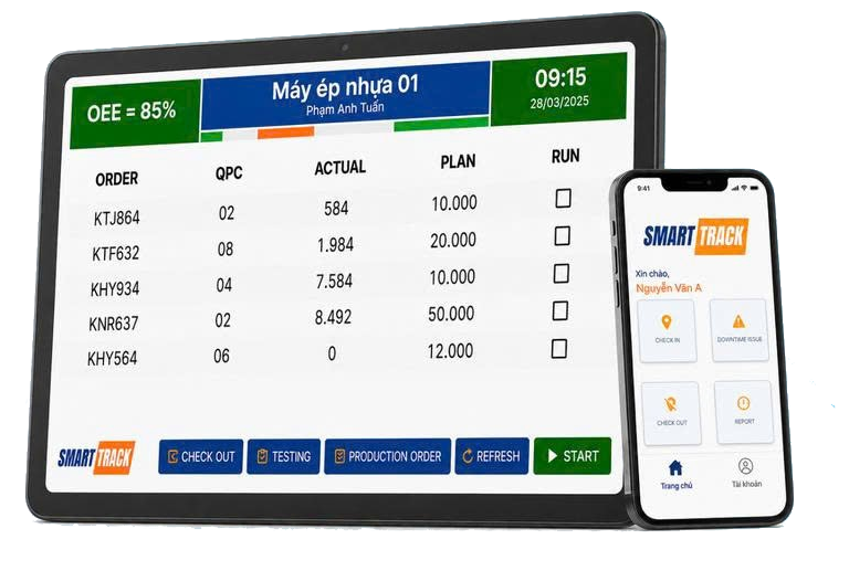SmartTrack theo dõi tập trung trên tablet và điện thoại