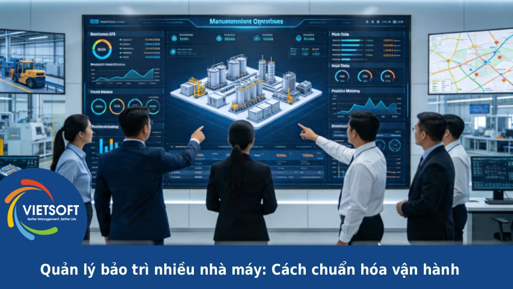 Quản lý bảo trì nhiều nhà máy: Cách chuẩn hóa vận hành, giảm dừng máy và kiểm soát chi phí hiệu quả