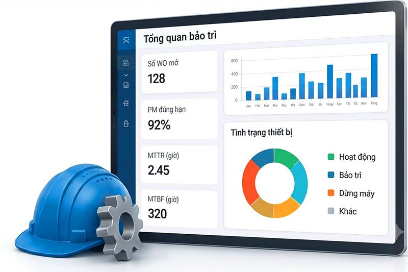 EcoMaint CMMS EAM dashboard bảo trì