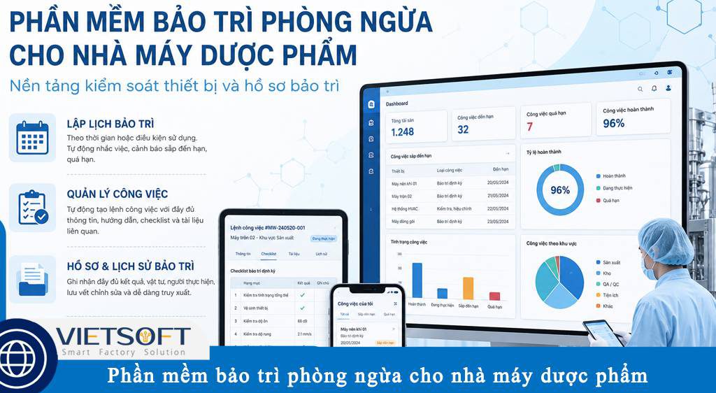 Phần mềm bảo trì phòng ngừa cho nhà máy dược phẩm