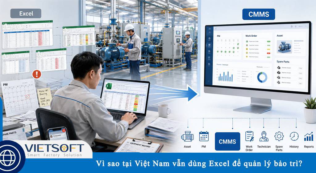 Vì sao các nhà máy sản xuất tại Việt Nam vẫn dùng Excel để quản lý bảo trì?